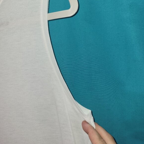 Theory Womens Sleeveless White Top With Pleated Hem - Size L - Picture 4 of 12